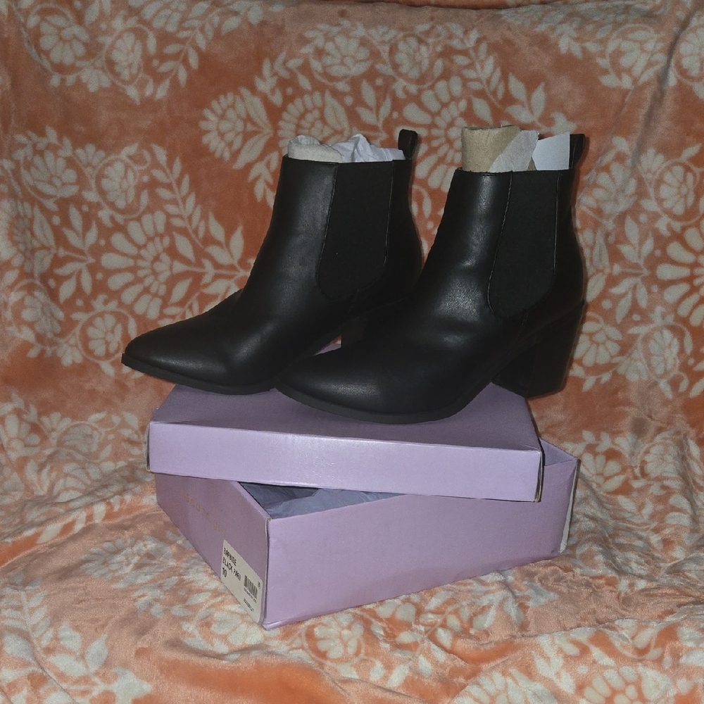 Madden Girl Sleek Black Ankle Boots